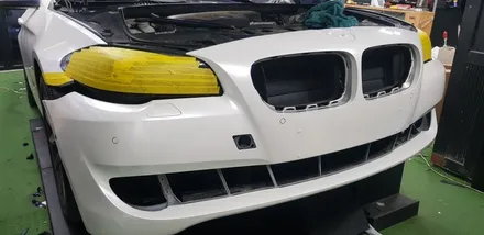 [수원/랩핑]BMW5 사고랩핑 화이트펄 부분랩핑 / 수원시 권선구 고색동