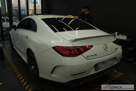 수원 루프스킨 벤츠 CLS53 블랙 루프스킨 랩핑 재시공 완료 / 수원시 권선구 고색동