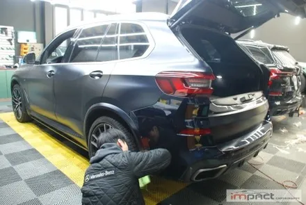 수원 PPF BMW X5 뒷범퍼 사고수리 후 무광ppf 재시공 완료 / 수원시 권선구 고색동