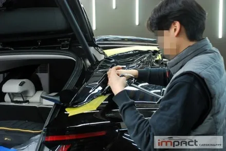 수원 성남 크롬죽이기 현대자동차 투싼 NX4 윈도우 몰딩 부분 랩핑 / 수원시 권선구 고색동