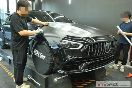 수원 랩핑 벤츠 AMG GT43 화이트제거 후 사틴블랙+전체 크롬죽이기 / 수원시 권선구 고색동