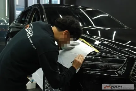 광교 수원 랩핑 제네시스 G90 블랙바디 3M 사틴 화이트 전체 시공 / 수원시 권선구 고색동