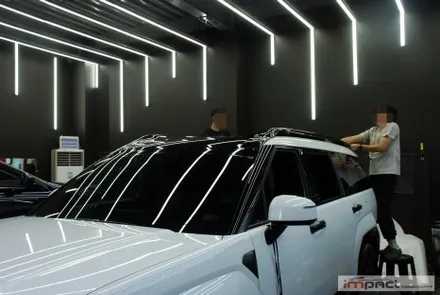 수원 동탄 랩핑 싼타페 MX5 루프스킨+C,D필러 블랙 시공으로 투톤효과! / 수원시 권선구 고색동