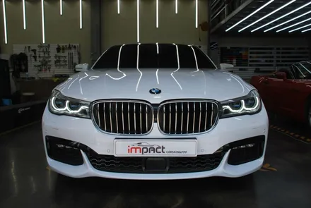 BMW7 화이트유광 전체랩핑 시공 / 수원, 광교, 화성, 동탄