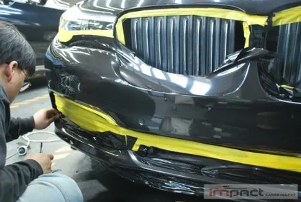 수원 bmw7시리즈 본넷,앞범퍼 에이버리 메탈릭블랙 랩핑 재시공 / 수원, 광교, 화성, 동탄