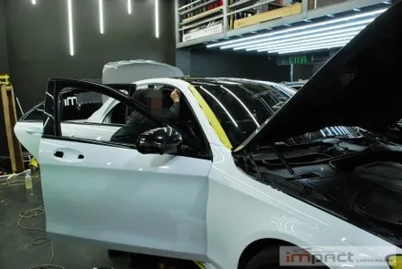 수원 고광택전문 임팩트 벤츠S63amg 화이트 전체랩핑 / 수원시 권선구 고색동