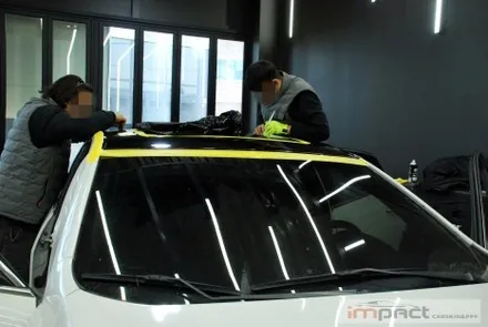 수원 랩핑 임팩트 쉐보레 말리부 블랙유광 루프스킨 재시공 / 수원시 권선구 고색동