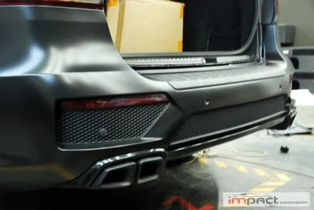 수원 랩핑 임팩트 벤츠 ML63 AMG 앞/뒤범퍼 사틴블랙 재시공 / 수원시 권선구 고색동