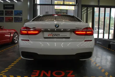 BMW7 화이트유광 전체랩핑 시공 / 수원, 광교, 화성, 동탄
