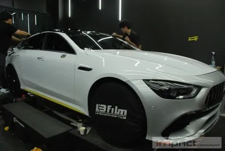 수원 고광택랩핑,ppf전문 임팩트 벤츠amg gt43 고광택 화이트 전체시공 / 수원시 권선구 고색동