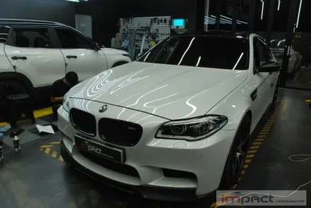 수원 루프스킨 잘하는곳! BMW M5 필름제거 후 리얼카본 랩핑 재시공 / 수원시 권선구 고색동
