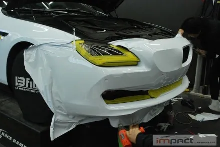 성남 분당 수원 랩핑 필름제거후 BMW640D 화이트 전체 래핑 시공 / 수원시 권선구 고색동
