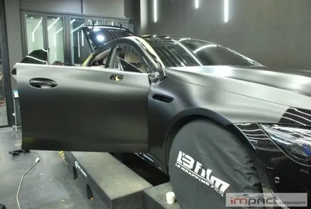 수원 랩핑 벤츠 AMG GT43 화이트제거 후 사틴블랙+전체 크롬죽이기 / 수원시 권선구 고색동