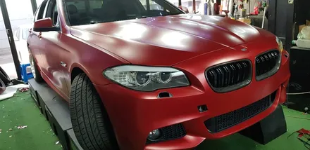 [수원/랩핑] BMW5 사틴뱀파이어레드 전체랩핑 시공 / 수원시 권선구 고색동