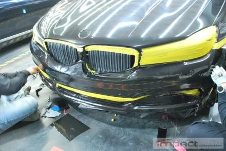 수원 bmw7시리즈 본넷,앞범퍼 에이버리 메탈릭블랙 랩핑 재시공 / 수원, 광교, 화성, 동탄