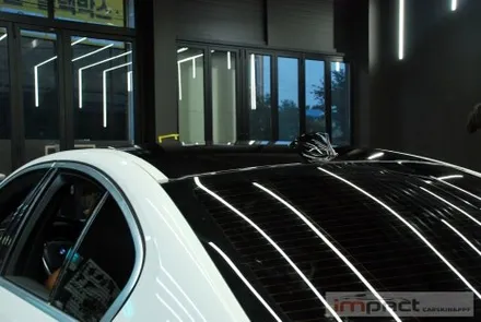 동탄/수원 랩핑샵 BMW 5시리즈 블랙유광 루프스킨 재시공 / 수원시 권선구 고색동