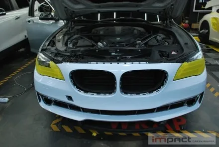 수원 랩핑 재시공 BMW7 사고부위 부분랩핑 재시공으로 복구완료 / 수원시 권선구 고색동