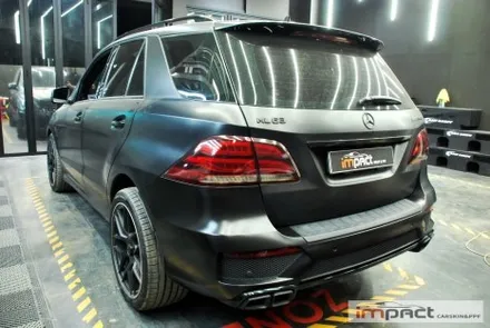 수원 랩핑 임팩트 벤츠 ML63 AMG 앞/뒤범퍼 사틴블랙 재시공 / 수원시 권선구 고색동
