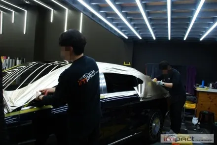 수원 광교 랩핑 벤츠 마이바흐 상단 샴페인골드 듀오톤랩핑+코치라인 시공 / 수원시 권선구 고색동