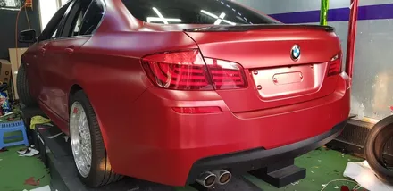 [수원/랩핑] BMW5 사틴뱀파이어레드 전체랩핑 시공 / 수원시 권선구 고색동