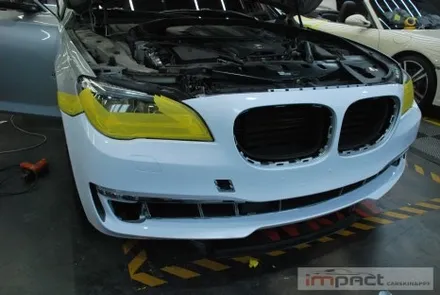 수원 랩핑 재시공 BMW7 사고부위 부분랩핑 재시공으로 복구완료 / 수원시 권선구 고색동