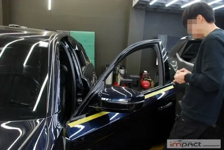 수원 용인 크롬죽이기 BMW5시리즈 윈도우몰딩 , 휀더 덕트 블랙랩핑 / 수원시 권선구 고색동