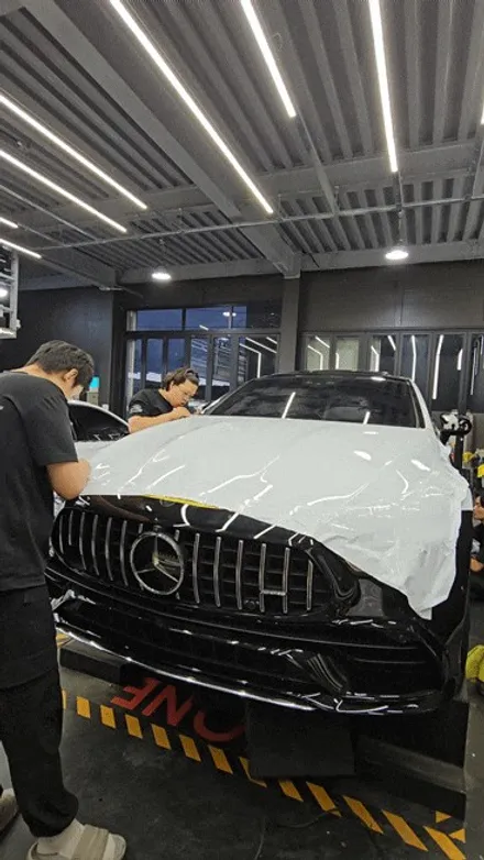 성남/광교/수원 랩핑샵 벤츠 amg gt43 화이트 전체시공 / 수원시 권선구 고색동