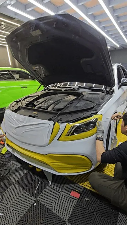 수원 고광택전문 임팩트 벤츠S63amg 화이트 전체랩핑 / 수원시 권선구 고색동