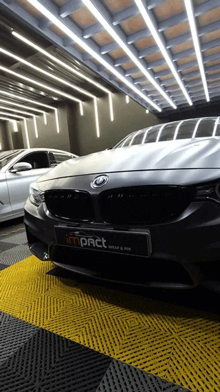수원/용인 사고 랩핑 bmw5 앞범퍼 사고부위 사틴다크그레이 재시공 / 수원시 권선구 고색동