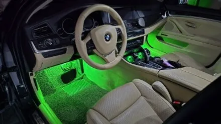 부산 BMW 5시리즈 F10 엠비언트 풋등 설치, LED 실내등 교체 인코브 부산지사 / 부산진구