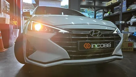 부산 더뉴 아반떼 AD 전조등 광량업! 합법 인증 LED 램프 교체 추천~! 인코브 부산지사 / 부산진구
