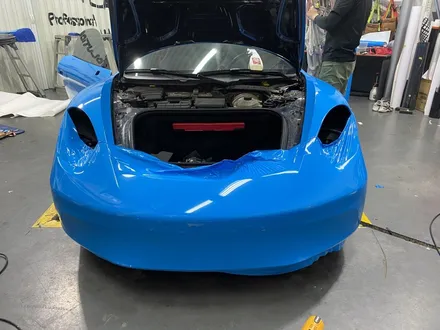 [팀카스킨 화성점] PORSCHE 718 박스터 S / Avery Gloss light blue / 스머프컬러 전체랩핑 시공 / 서초구 방배동