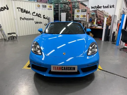 [팀카스킨 화성점] PORSCHE 718 박스터 S / Avery Gloss light blue / 스머프컬러 전체랩핑 시공 / 서초구 방배동