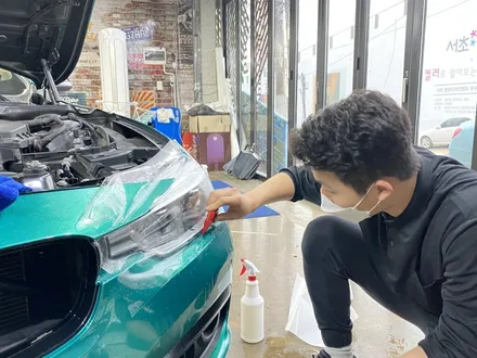 [팀카스킨 서초점] BMW 320D 전체랩핑 / 에이버리 펄 다크 그린 / 서초구 방배동