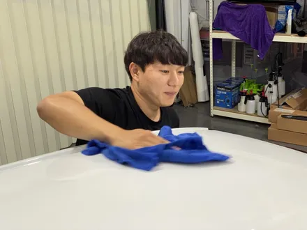[팀카스킨 화성점] 현대 쏘나타 DN8 루프스킨 시공 / 화이트 차량엔 역시 유광블랙 루프가 정답! / 서초구 방배동