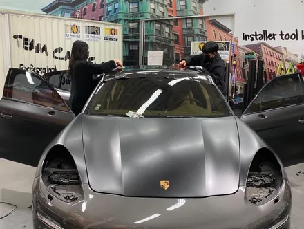 [팀카스킨 화성점] PORSCHE PANAMERA 전체랩핑 3M satin black / 서초구 방배동