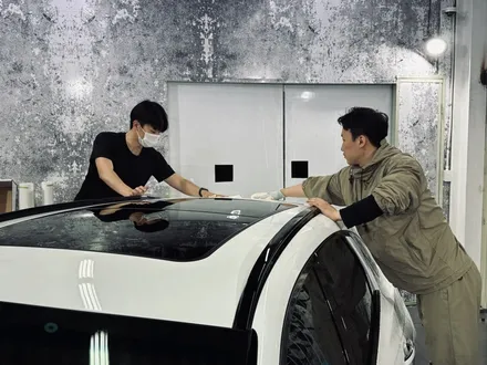 [팀카스킨 화성점] GENESIS GV70 루프스킨 /3M 2080 유광블랙 루프스킨.스포일러 가보자구 / 서초구 방배동