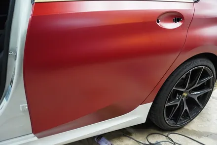 [용인, 동탄] BMW3시리즈 사틴뱀파이어레드 랩핑 합리적인 시공가격 / 용인 처인구
