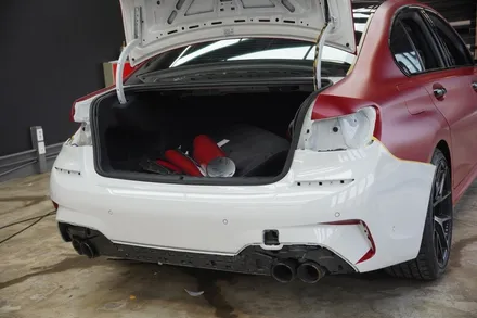 [용인, 동탄] BMW3시리즈 사틴뱀파이어레드 랩핑 합리적인 시공가격 / 용인 처인구