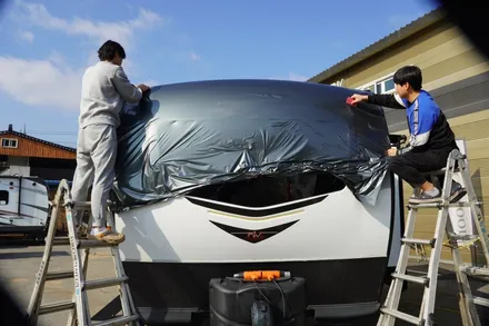 [용인, 경기 광주] 카라반 그레이 메탈릭 랩핑으로 유니크한 나만의 MINILITE카라반 만들기 / 용인 처인구