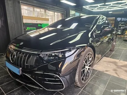 부산해운대랩핑 벤츠 EQS 비닐프로그 슈퍼하이글로시 블랙 휠랩핑으로 완성 / 부산 해운대구