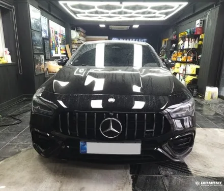 부산해운대랩핑 벤츠 CLA45amg  그릴 고광택 블랙유광랩핑, 마그네틱 패들시프트로 교체완료 / 부산 해운대구