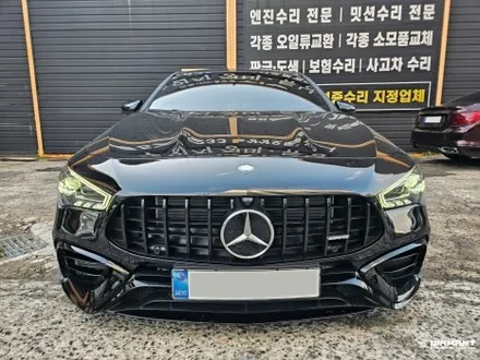 부산해운대랩핑 벤츠 CLA45amg  그릴 고광택 블랙유광랩핑, 마그네틱 패들시프트로 교체완료 / 부산 해운대구