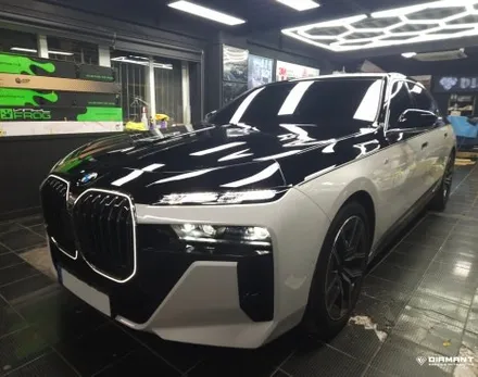 부산해운대랩핑 BMW 7시리즈 상단투톤랩핑 코치라인까지 신차랩핑튜닝은 디아만트에서 / 부산 해운대구