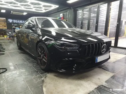 부산해운대랩핑 벤츠 CLA45amg  그릴 고광택 블랙유광랩핑, 마그네틱 패들시프트로 교체완료 / 부산 해운대구