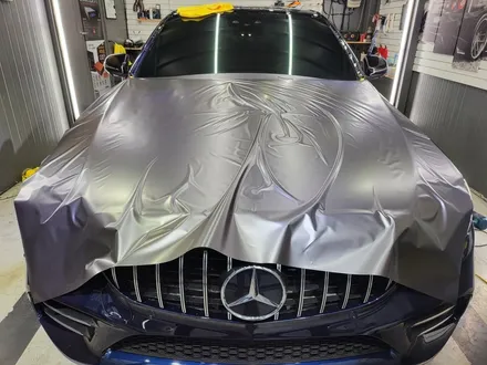 벤츠 w205 C43 AMG 3M2080 시리즈 사틴 다크 그레이 전체 랩핑시공 / 부산 해운대구
