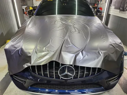 벤츠 w205 C43 AMG 3M2080 시리즈 사틴 다크 그레이 전체 랩핑시공 / 부산 해운대구