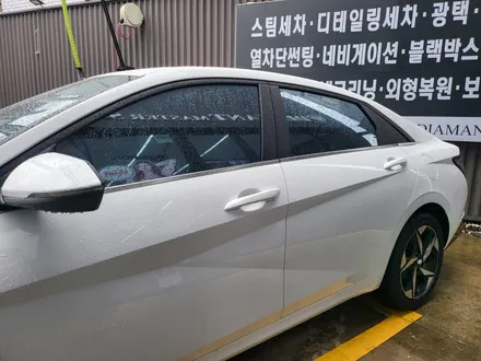 현대 아반떼 CN7 신차패키지 전체 글라스틴트 레이니블루 썬팅 시공 / 부산 해운대구