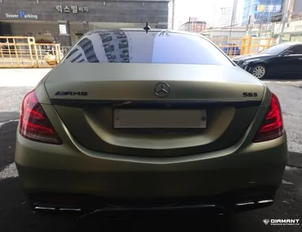 부산해운대랩핑 벤츠 W222 S63amg 브라바도 전체랩핑으로 차량컬러체인지 튜닝시공 / 부산 해운대구