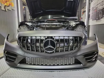 벤츠 w205 C43 AMG 3M2080 시리즈 사틴 다크 그레이 전체 랩핑시공 / 부산 해운대구